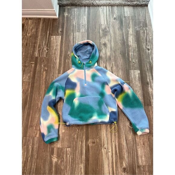 Outdoor Voices Primo Fleece Pullover in Multi Blue Lava Size XS - Picture 2 of 5